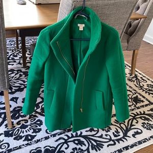 Kelly Green J Crew Factory City Coat
